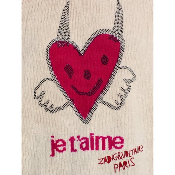 Zadig & Voltaire Cashmere Markuz Coeur Art Sweater - Picture 3 of 4